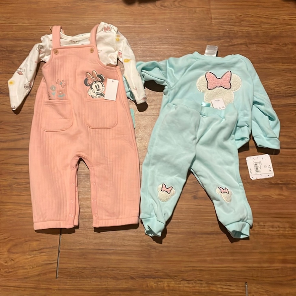 NWT Disney Baby girl 12 month winter outfits with Minnie Mouse on both